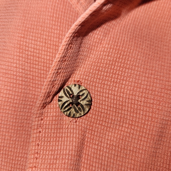 Tommy Bahama 100% Silk Shirt Coconuts Button Down In Coral Size L - Picture 13 of 16